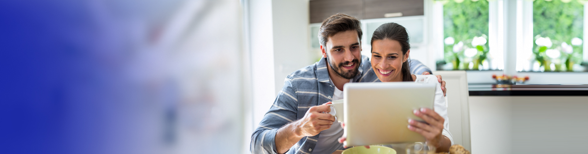 Couple using online banking